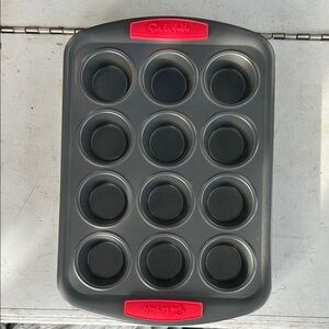 Sur La Table Red and Gray Mini Muffin Pan